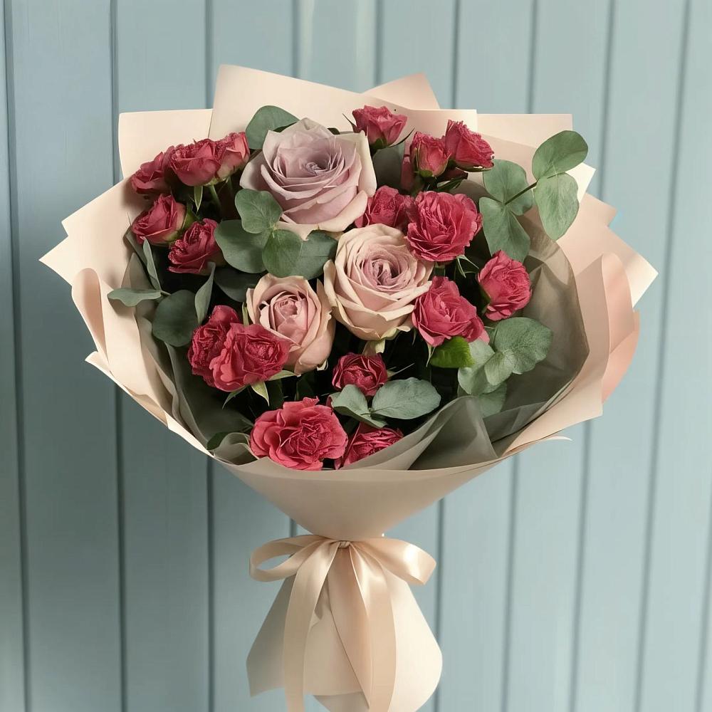 Букет цветов из: Гвоздики и Розы в Суксун