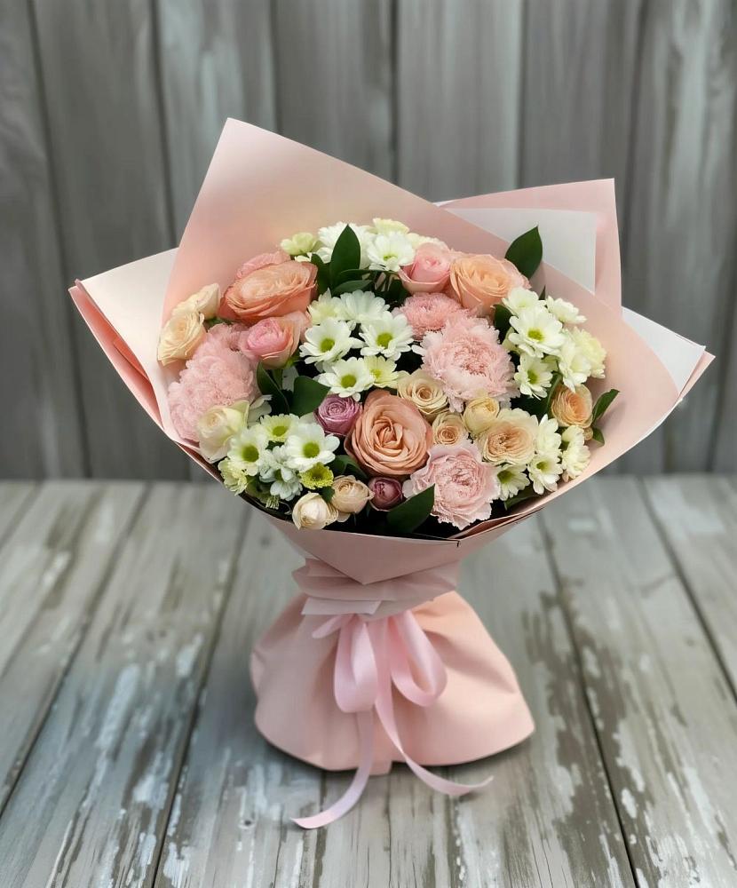 Букет цветов из: Гвоздики, Розы и Хризантемы в Суксун