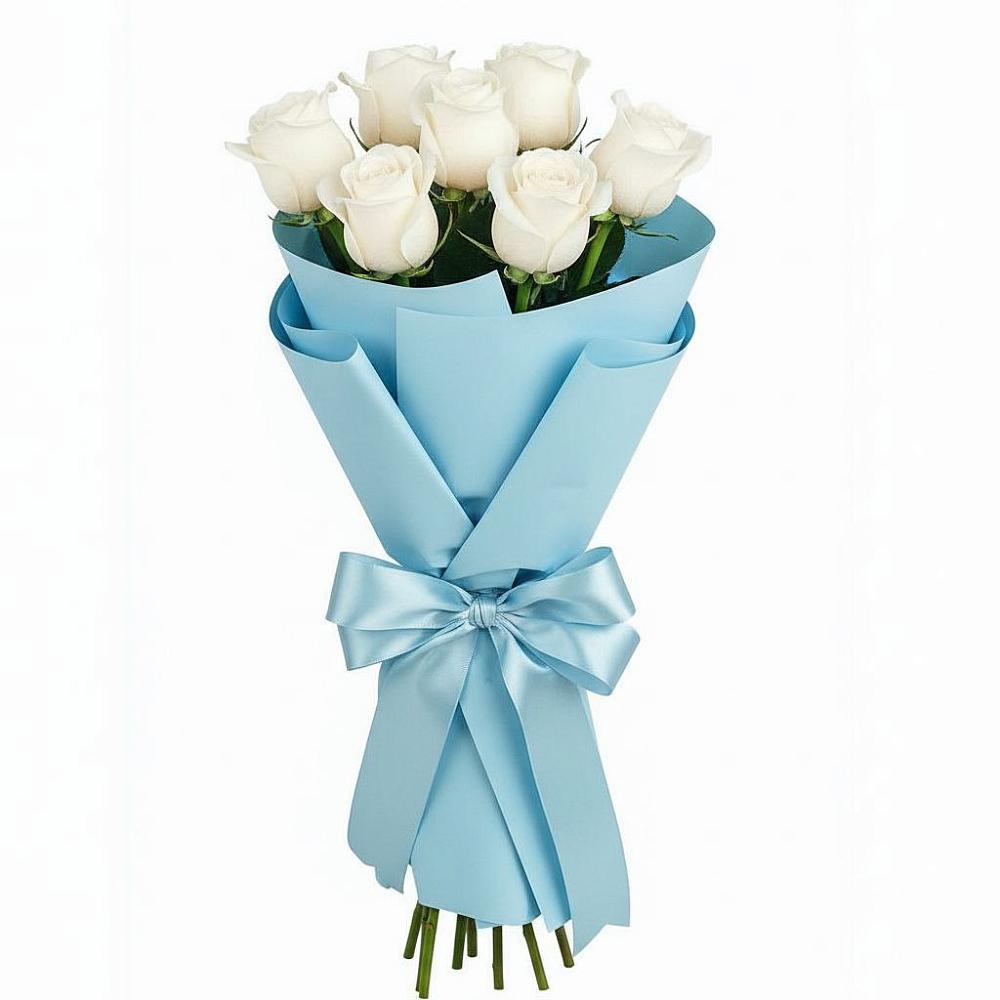 Букет 7 белых роз Проуд в Суксун