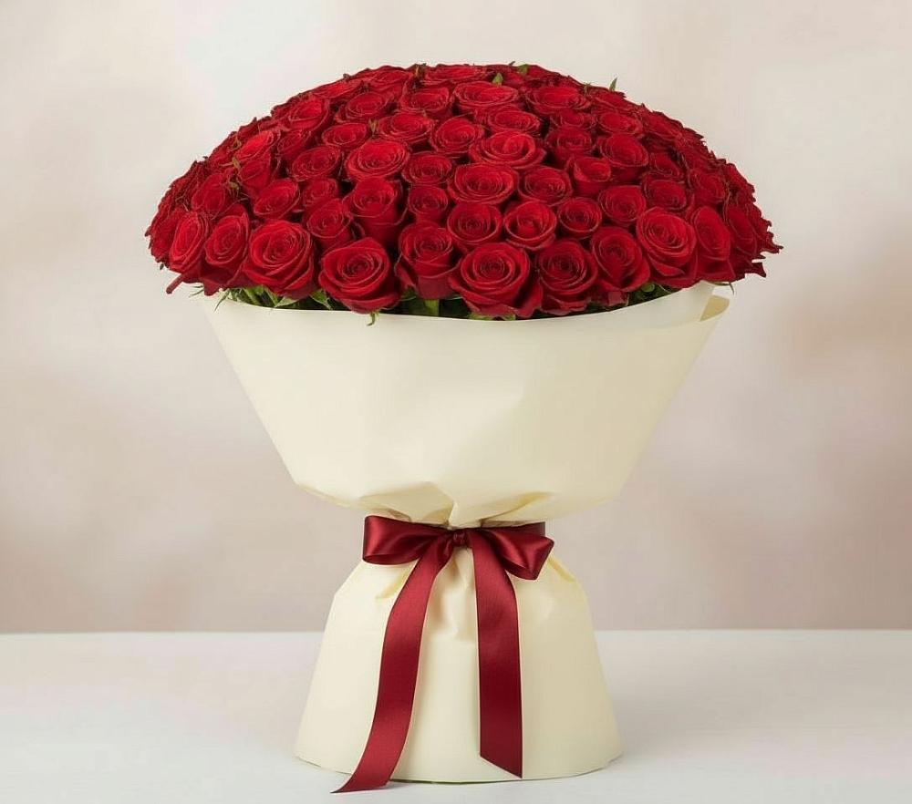 Букет 101 Красная роза Милано в Суксун
