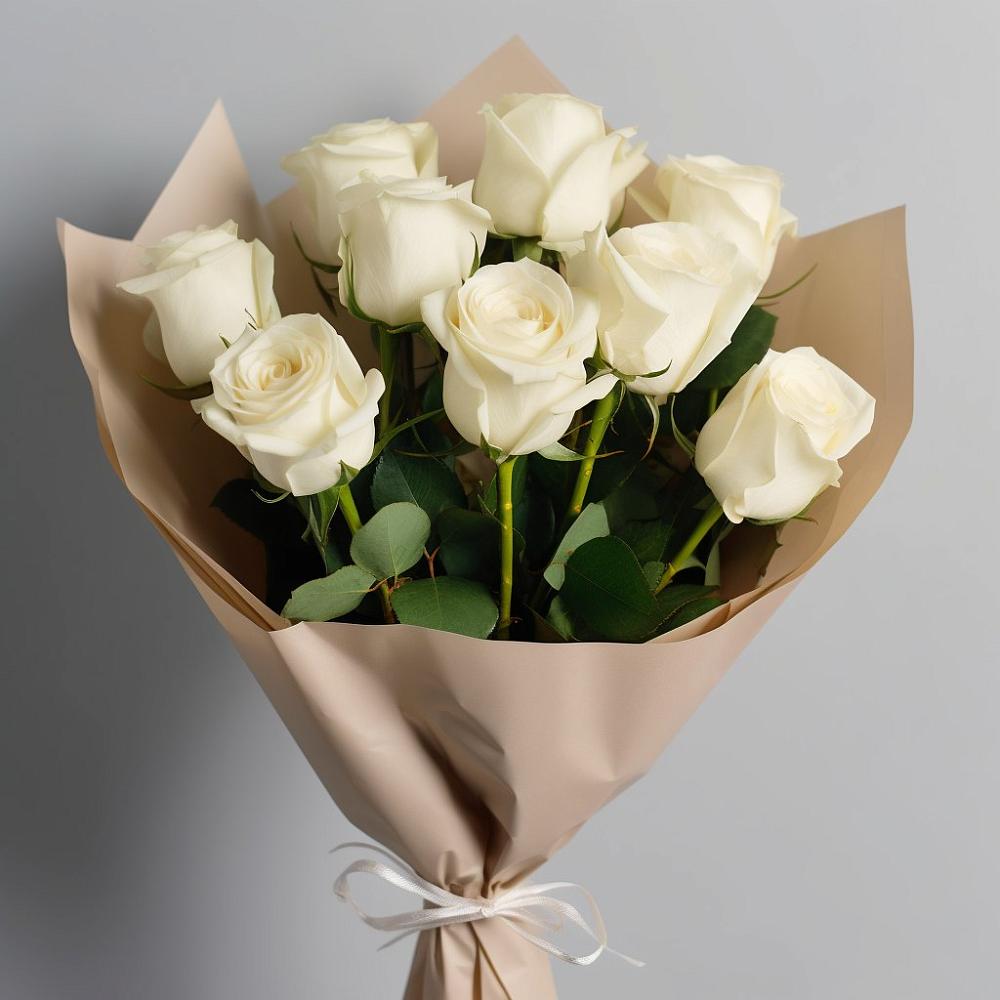 Букет 9 Белых роз Эдлесс Лав в Суксун