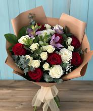 Букет цветов из:  Розы и Альстромерии #REPLACE_PRED# Суксун