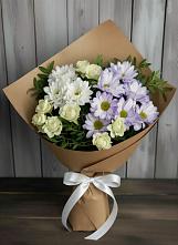 Букет цветов из:  Хризантемы и Розы в Суксун