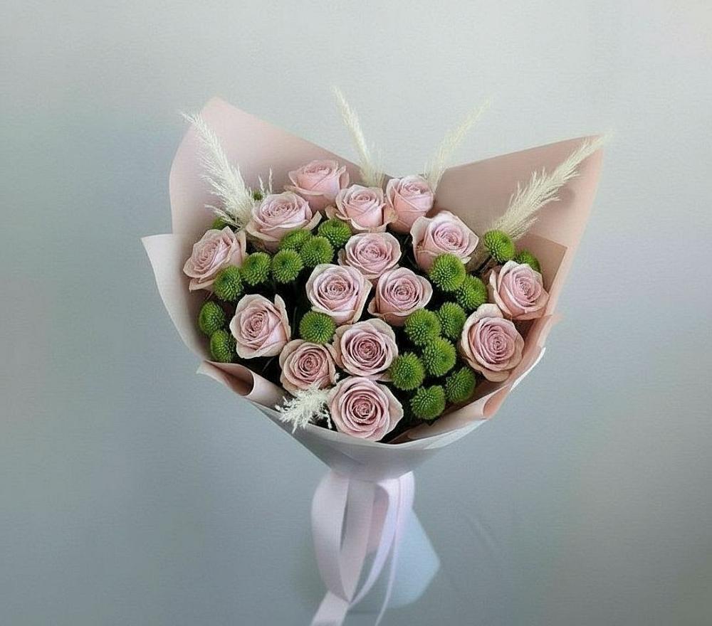 Букет цветов из: Розы и Хризантемы в Суксун