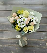 Букет цветов из:  Альстромерии, Розы и Хризантемы в Суксун