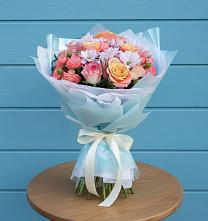 Букет цветов из:  Хризантемы и Розы в Суксун